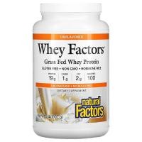 ราคา Natural Factors, Whey Factors, Grass Fed Whey Protein, Unflavored, 2 lb (907 g) (23360305903)