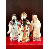 ราคา เทพเจ้าฮก ลก ซิ่ว กระเบื้องกังไสเก่า สูง 6 - 6.5 นิ้ว (24400750375)