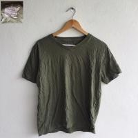 ราคา เสื้อยืด สีเขียว คอวี MUJI (16379839370)