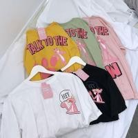 ราคา เสื้อยืด oversize สกรีนหน้าหลังลายpink panther (6301635980)
