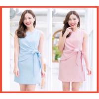 ราคา เดรสแขนกุดป้ายหน้าผูกโบว์ข้าง งานป้ายmodish (1918218787)