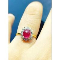 ราคา แหวนทับทิมสยามประดับเพชรแท้ (20282825501)