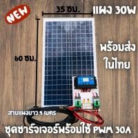 ราคา แผง 30w ชุดชาร์จเจอร์ PWM 30A [ชุดs1ล แผง30wพร้อมสายยาว 9 เมตร ]แผงโซล่าเซลล์ 18V 30W Polycrystalline พร้อมสายยาว 9 เมตร (22280794255)