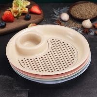 ราคา [ในสต็อก] ข้าวสาลีฟางเกี๊ยวจานที่มีจานน้ำส้มสายชู Drainable คู่จานเกี๊ยวครัวเรือนน้ำเกี๊ยวจานรอบเกี๊ยวจาน A88 (7532134720)