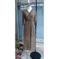 ราคา ถูกสุด hlkodo จั๊มสูทกางเกงขายาวมือสอง ลายขนนกยูง สไตล์ Retro ผ้าชีฟอง แขนบาน เฟียสๆ แนวๆ (18929737599)