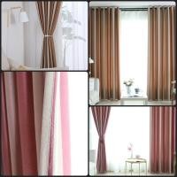 ราคา พร้อมส่ง ผ้าม่าน UV ม่านหน้าต่างกันแดด สีทูโทน ผ้าม่านประตู ม่านกันห้อง (16519978523)