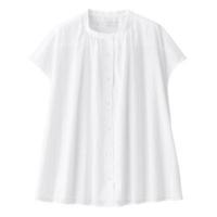 ราคา MUJI - french sleeve blouse มูจิเสื้อเบลาส์คอจีนทรงหลวม (11483490256)