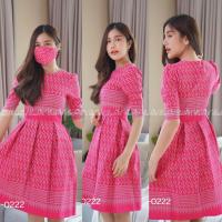 ราคา เดรสผ้าฝ้ายเนื้อนิ่มพิมพ์ลายขอฯ ➡️ อัดกาวทั้งชุด ➡️ ซิปซ่อนหลังจ้า แมสเข้าชุดผ้าฝ้ายเนื้อนิ่มรีดซับกาวเยลซี่ไม่สม็อคหลัง (13877272320)