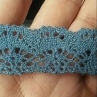 ราคา ลูกไม้ถัก หน้ากว้าง 1นิ้ว สีฟ้าคราม (6431858748)