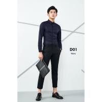 ราคา เสื้อเชิ้ตผู้ชายแขนยาว สีกรม ทรงSlim-Fit (1677496700)