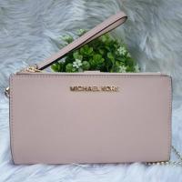 ราคา กระเป๋าสตางค์ Michael Kors Jet Set Travel 35F8GTVWOL LG Double Zip Wristlet Leather (3643727696)
