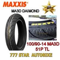 ราคา ยางนอก MAXXIS รุ่น MA3D DAIMOND (ยางเรเดียล ไม่ใช้ยางใน) เบอร์ 100/90 ขอบ 14 (51P) T/L = 1 เส้น **ยางใหม่** (7766996485)