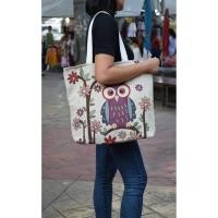 ราคา กระเป๋าผ้าทอลายนกฮูก Ng0060 (7408421439)