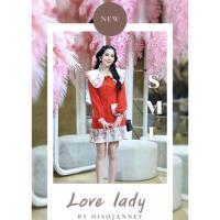 ราคา พร้อมส่ง Minidress เดรสสั้นแนวตุ๊กตาน่ารักมาก แต่งคอบัว งานป้าย Love lady (16747254900)