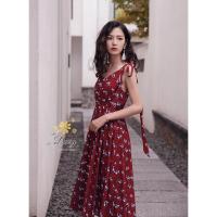 ราคา เสื้อผ้าแฟชั่นสไตล์เกาหลี ชุดเดรสยาว Dress ชุดเดรสสวยเพรียวสุดชิค Size M สีแดงพร้อมส่ง สวยเหมือนแบบ (1239841623)