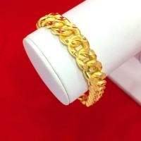 ราคา สร้อยข้อมือทองลายโซ่แบน ยาว 8 นิ้ว หนัก 3 บาท หุ้มเศษทองเยาวราช ทองชุบ ทองปลอม ใส่แทนทองแท้ได้ ใส่อาบน้ำได้ (3784120968)