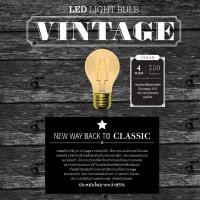 ราคา LAMPTAN หลอดไฟวินเทจ LED Light Bulb VINTAGE 4W แสงสีเหลือง (1904422797)