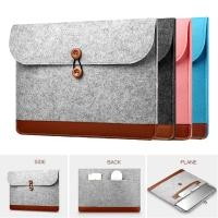 ราคา ของแท้ 100 %ผ้าขนสัตว์รู้สึกผ้าแล็ปท็อปแขนกระเป๋าสำหรับ Macbook Air Pro Retina 11 12 13 15.6นิ้วโน๊ตบุ๊คปุ่มกระเป๋าถือที (19365930471)
