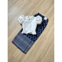 ราคา เสื้อผ้าไหมแขนตุ๊กตา ผ้าถุงสำเร็จรูปทอลายขอ ชุดไทยทำบุญเรียบหรู (22553840782)