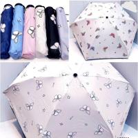 ราคา ร่ม ร่มพับ 5 ตอน (พร้อมส่ง) เปลี่ยนสีได้ กันน้ำ กันแดด UV น้ำหนักเบา ลายผีเสื้อ (2294678280)