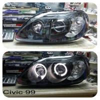 ราคา ไฟหน้าโปรเจคเตอร์ HONDA CIVIC 1999-2000 โคมดำ มีวงแหวนขาว (10207344622)