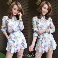 ราคา ชุดเซทเสื้อ+กางเกงลายดอกทานตะวัน (1532918)