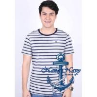 ราคา เสื้อลายทางเทาขาวกรมสมอปัก ยี่ห้อ Senyes (M) (16248549568)