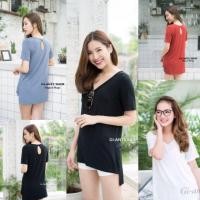 ราคา พร้อมจัดส่ง ป้าย GIANTS เสื้อคอวี หน้าสั้นหลังยาว เว้าหลังหยดน้ำ ผ้าเรย่อนเนื้อดี G18 (899518397)