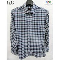 ราคา DAKS LONDON แท้ อก 44 เสื้อเชิ๊ตแขนยาวลายสก๊อตเทา (9366669459)