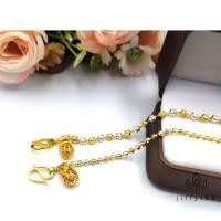 ราคา THAIJY15 k208 สร้อยข้อมือ 2 กษัตริย์ ทรงเม็ดกลมตัดลายมะยม ห้อยถุงทอง (23535101357)