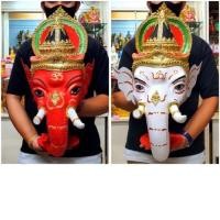 ราคา เศียรพระพิฆเนศ (ขนาดครอบหัว) งานปิดทองสวยงาม (งานกระดาษ FB)แข็งแรง แถมฟรี !!! ขาตั้งเศียร (5882946967)