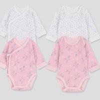 ราคา Uniqlo Newborn บอดี้สูท แขนยาว เด็กแรกเกิด size70 ลายมิกกี้เมาส์ 2ตัว/แพค (7439385667)