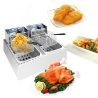 ราคา เตาทอดไฟฟ้าเตาคู่ หม้อทอดไฟฟ้า 12 ลิตร หม้อทอดเพื่อการพาณิชย์ Deep fryer (3619386170)