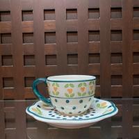 ราคา แก้วกาแฟเซรามิค ลายดอกไม้ งานเขียนมือ (7931839655)