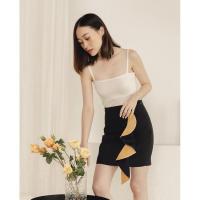 ราคา Vetaka.official waving skirt in black x lemon (4868088265)
