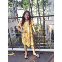 ราคา ชุดเดรสลายดอกไม้สีเหลืองของเด็กผู้หญิงแบรนด์Zaraของเเท้มือสองใส่สบายผ้าพริ้ว (17522959233)