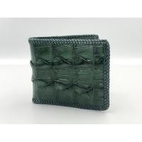 ราคา กระเป๋าสตางค์ สีเขียว หนังจระเข้แท้ ถักขอบหนังวัว ส่วนหาง หนังแท้ Crocodile skin wallet สวย ดูดี ใช้ทน สำหรับคุณผู้ชาย (8513368992)