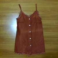 ราคา เอี๊ยมกระโปรง สีส้มอิฐ (1520386153)