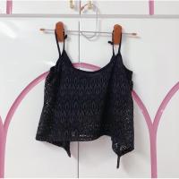 ราคา เสื้อสายเดี่ยวสีดำ Bershka XS (5161882810)