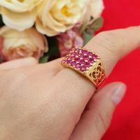 ราคา แหวนทองฝังทับทิม เสริมบารมี สวยเหมือนทองแท้ ไม่ลอกไม่ดำ ใส่อาบน้ำได้ ทองชุบ ทองเหลืองแท้ ใส่ในชีวิตประจำวันได้ (22206291787)