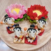 ราคา องค์พระพิฆเนศดินปั้นจิ๋วขนาดสูง1.5 นิ้วดินปั้น,ฐานดอกบัววางพระ,ม้าลายแก้บน,ไก่ดินปั้นแก้บนจิ๋ว#บูชาเสริมดวงเสริมฮวงจุ้ย (16646749780)