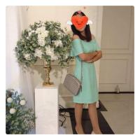 ราคา ชุดเดรสออกงาน สีเขียวมิ้น มือ2 (3883401879)