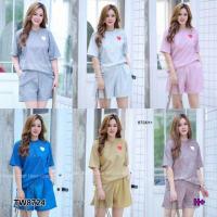 ราคา PE8724 Set 2 ชิ้น #สาวอวบ เสื้อคอกลม แขนสั้น สกรีนหัวใจ+กางเกงขาสั้น เนื้อผ้าวิ้ง (ฟรีไซร้) +++สอบถามสินค้าก่อนสั่ง (2045323600)
