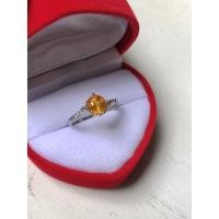 ราคา แหวนบุษราคัมจันทบุรีกลม1กะรัตเรือนเงินแท้ประดับเพชรcz (12105390013)