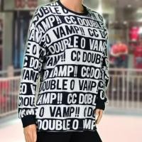 ราคา เสื้อยืดแขนยาว CC-OO สีขาวลายตัวหนังสือ CC DOUBLE O VAMP!! size S (8245346256)