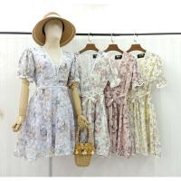 ราคา Nokkatid (ว่างสีเหลือง) เดรสกระโปรงสั้นลายดอกปักดิ้นขาว (5451829935)