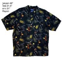 ราคา มือ2ฮาวายลายแก้วเหล้า+สับปะรด พื้นสีดำ (22617092842)