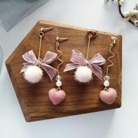 ราคา ต่างหูเจาะ/หนีบ หัวใจโบว์ชมพู (พร้อมส่ง) (1871050482)