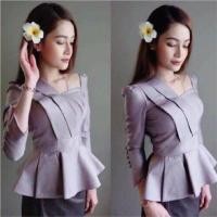 ราคา เสื้อไหมลาว เสื้อลาว (ผ้าไหมม่อน) แขนกระบอก เช็คสินค้าก่อนสั่ง(บางชิ้นส่งจากลาว) (1043085668)