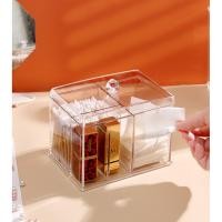 ราคา กล่องอะคริลิคใส่สำลีเช็ดหน้า กล่องใส่คัตเติ้ลบัต แบ่งใส่ได้ถึง 4ช่อง HP421 (3192181406)